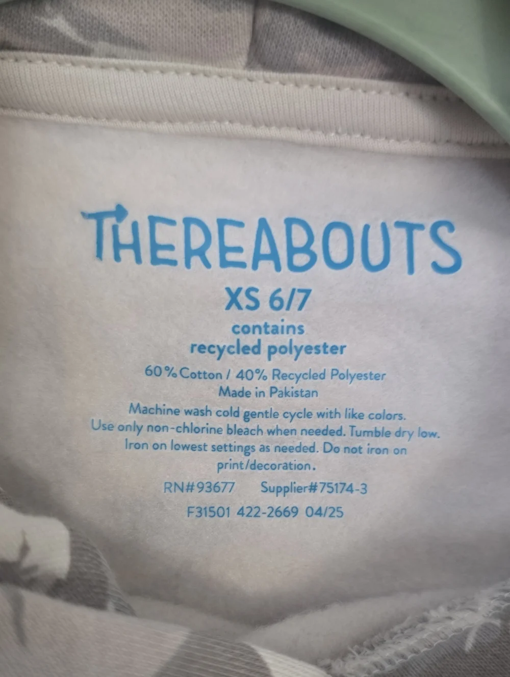 THEREABOUTS BRAND BOY'S TAN CAMO LONG SLEEVES PULLOVER FLEECE HOODIE SIZE XS 6/7